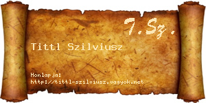 Tittl Szilviusz névjegykártya